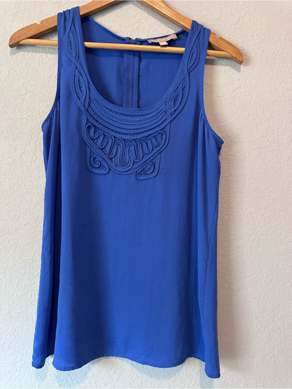 Banana Republic Royal Blue Embroidered Scoop Neck Camisole